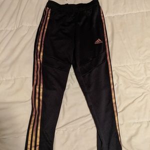 Adidas Trio Black and Rose Gold Workout Pants